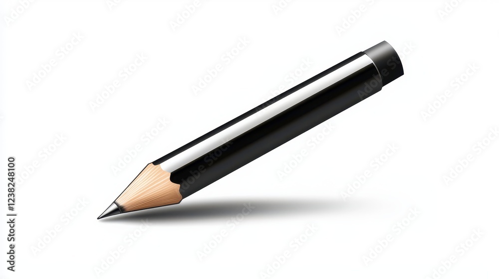 Closeup of a pencil with black eraser, versatile tool for school, office and creative endeavors Closeup of a pencil with black eraser, versatile tool for school, office and creative endeavors