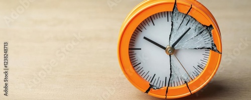 Wallpaper Mural Heat wave climate change idea. A broken orange clock symbolizes lost time and the importance of time management. Torontodigital.ca