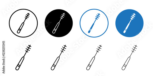 Bottle sweeper cleaning brush icon Vector logo outline