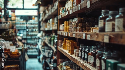 Wallpaper Mural Modern grocery store aisle with neatly arranged products Torontodigital.ca