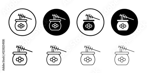 honey dipper icon Vector logo outline