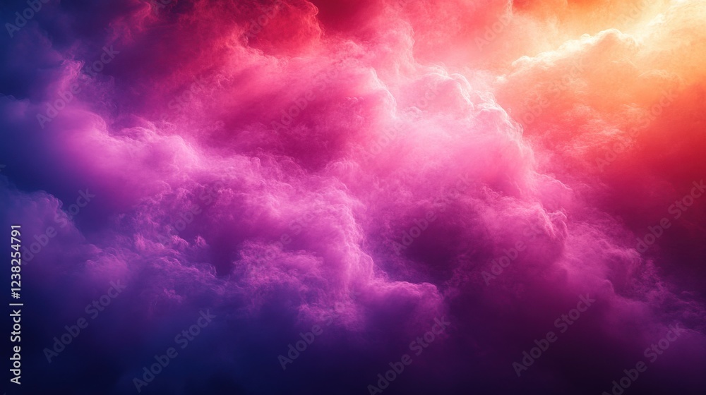 Fototapeta premium Dramatic Clouds in Vivid Hues at Sunset Creating a Stunning Sky. Generative AI
