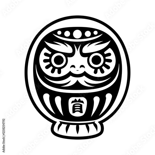 Daruma doll icon in filled style