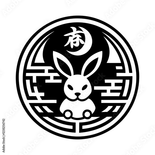 Rabbit symbol icon in glyph style photo