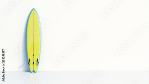 Bright Yellow Surfboard Against a Clean Background photo