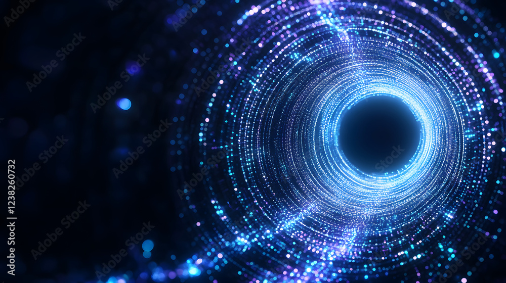 Kaleidoscopic tunnel with intricate fractal patterns and prismatic colors, creating a mesmerizing, infinite visual experience that showcases geometric shapes and vibrant, dynamic hues in a futuristic 