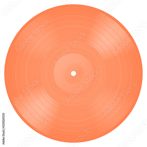 Orange vinyl LP. Vector illustration.