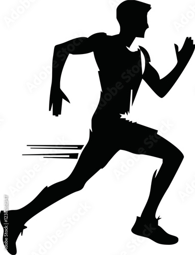 Run, sport athletic logo, running men