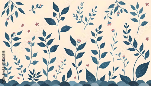 Wallpaper Mural seamless pattern with leaves Torontodigital.ca