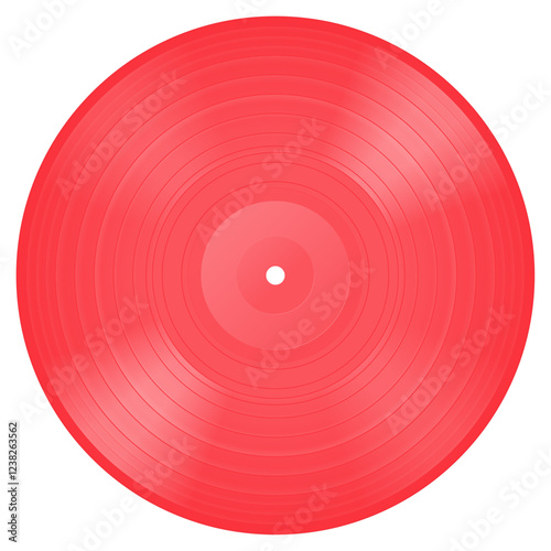 Red vinyl LP. Vector illustration.