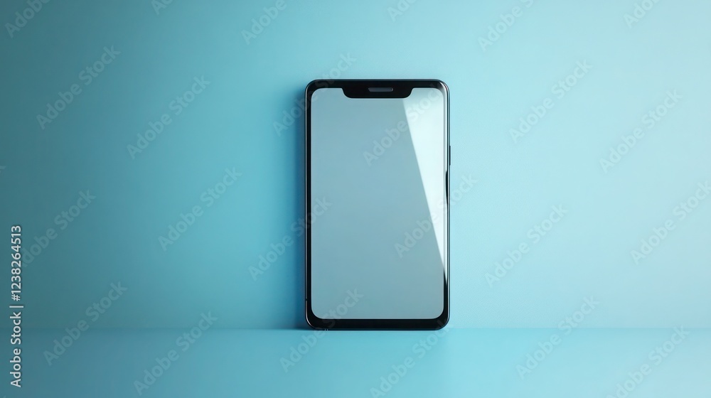 Blank,smartphone,front,mockup,against,muted,blue,background,HD,camera,focused, Blank,smartphone,front,mockup,against,muted,blue,background,HD,camera,focused,