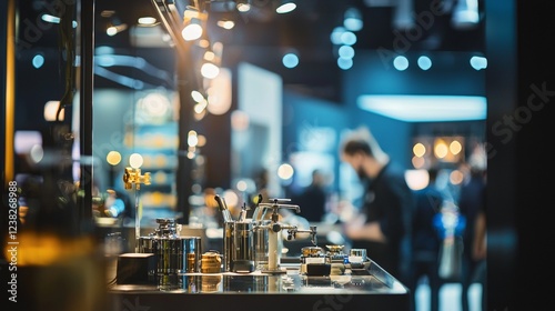 Wallpaper Mural Luxurious bar counter with crystal glassware and warm lighting Torontodigital.ca