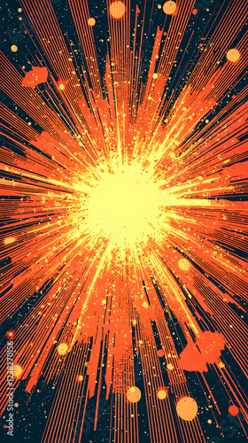 Exploding Color Rays Burst Abstract Art