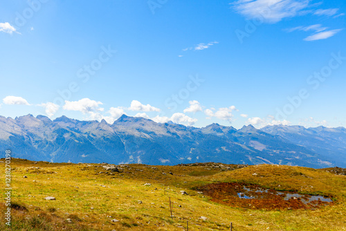Italian dolomites panorama on a summer day