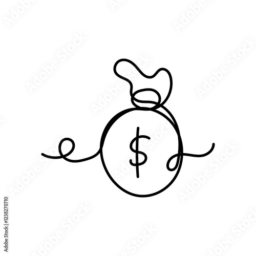 Vector doodle of business elements in the form of money bags