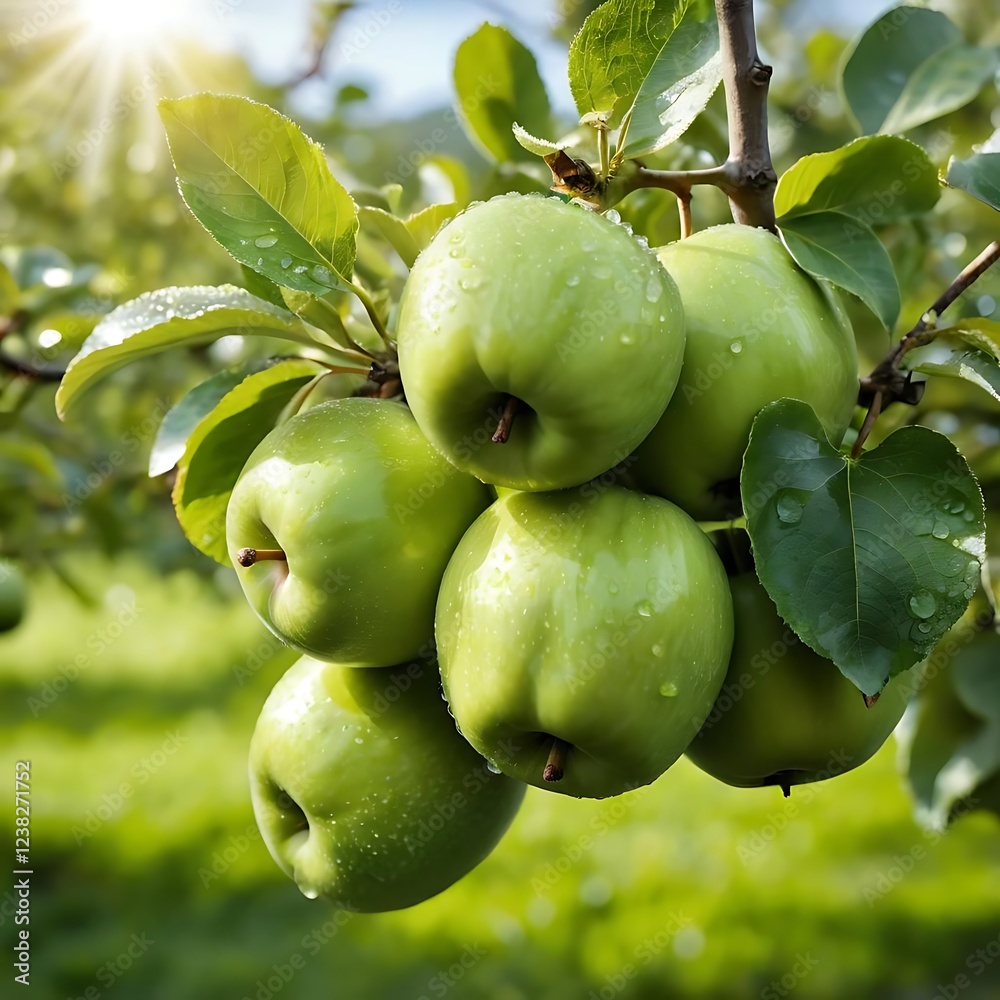 An artistic rendering of apples in nature with ai genareted An artistic rendering of apples in nature with ai genareted