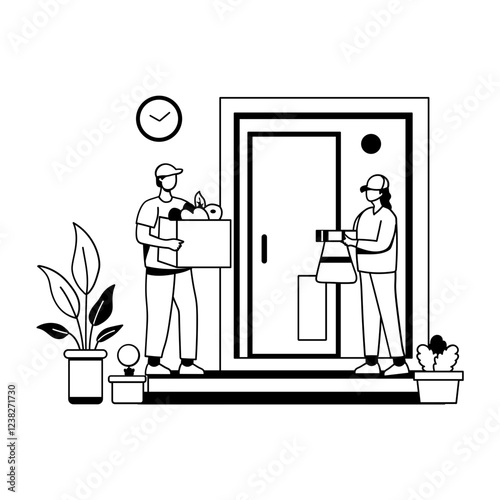 A glyph illustration of delivery time 