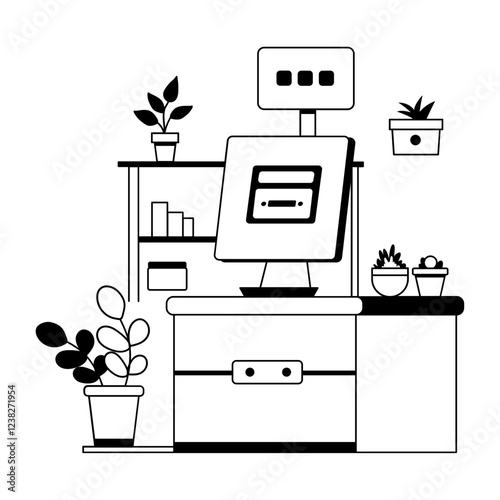 A glyph illustration of pos system