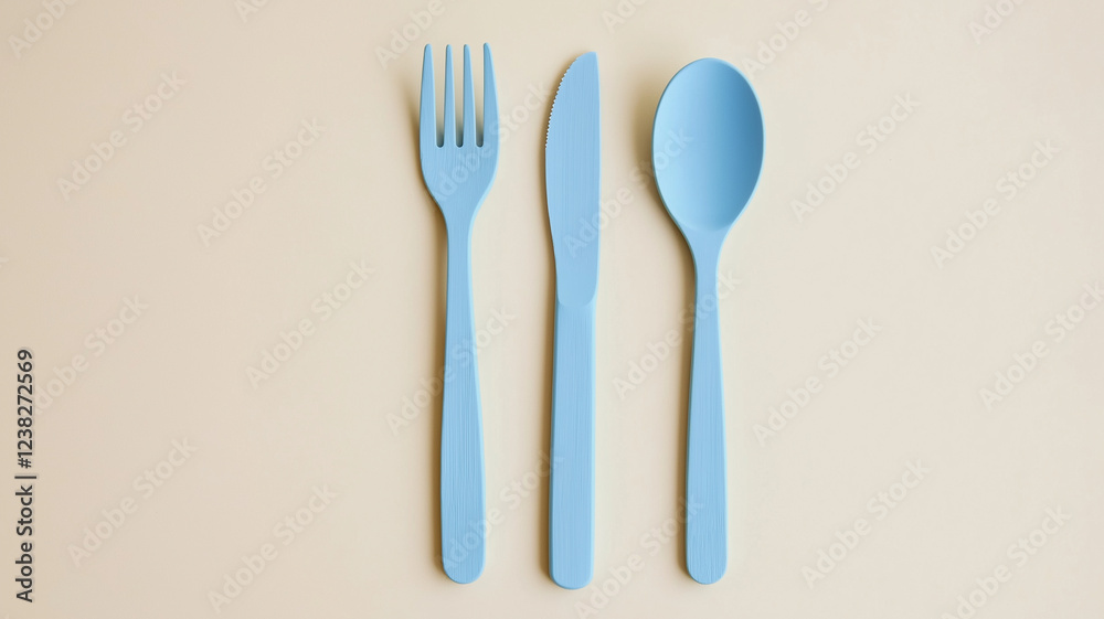 A fork, knife, and spoon are arranged on a table A fork, knife, and spoon are arranged on a table