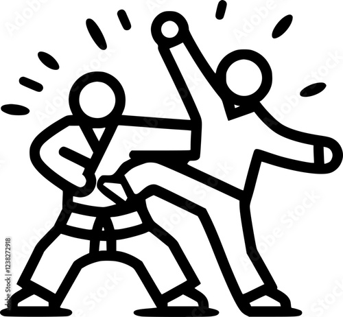 stick men martial arts, fighting, brawling, throwing, punching sign, symbol, vector, art