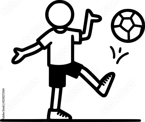 ick figure Football, Freestyle, Soccer, Juggling, ball control sign, symbol, vector, art