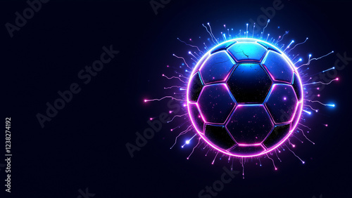Vibrant Soccer Ball with Neon Effects