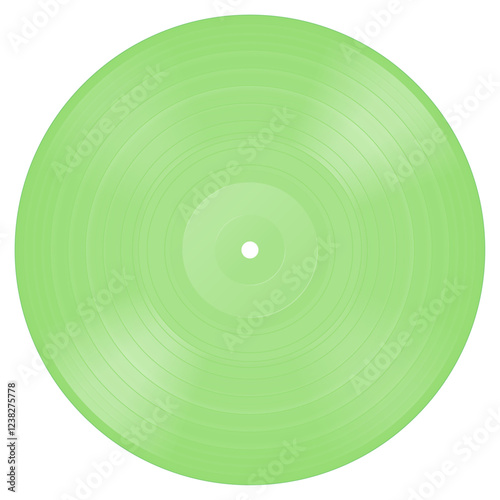 Green vinyl LP. Vector illustration.