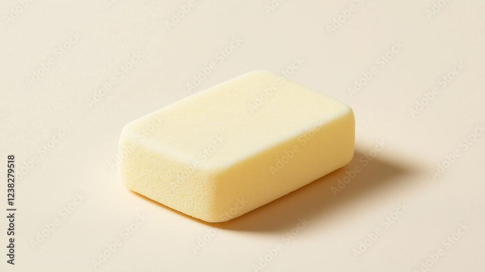 A white foam block with a square shape A white foam block with a square shape