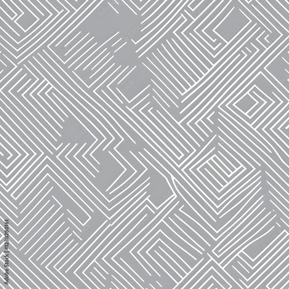Abstract floral pattern, geometric shapes, sleek composition, balanced arrangement, contemporary art style