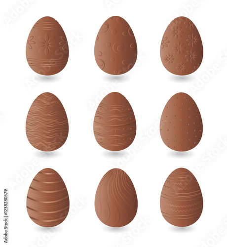 Set of chocolate Easter eggs