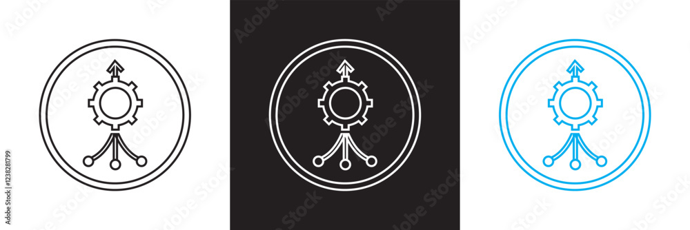 Consolidation icon  set. Merge symbol. Simple consolidate abstract icon in black, white and blue symbol for website design, app, UI. isolated on white and black background. vector illustration. EPS 10