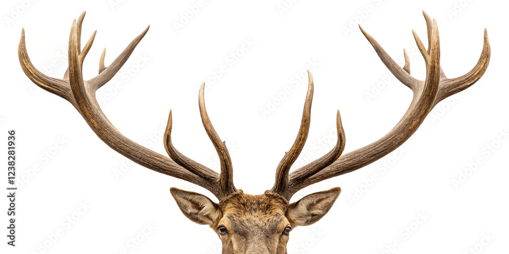 Fototapeta premium Decorative Antlers Isolated on White Background for Rustic Themes
