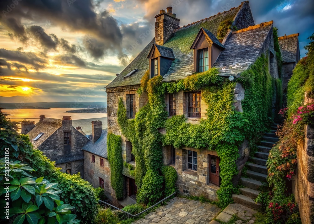 Obraz premium Abandoned Maison de l'Artichaut, Mont Saint Michel: Urban Exploration Photography