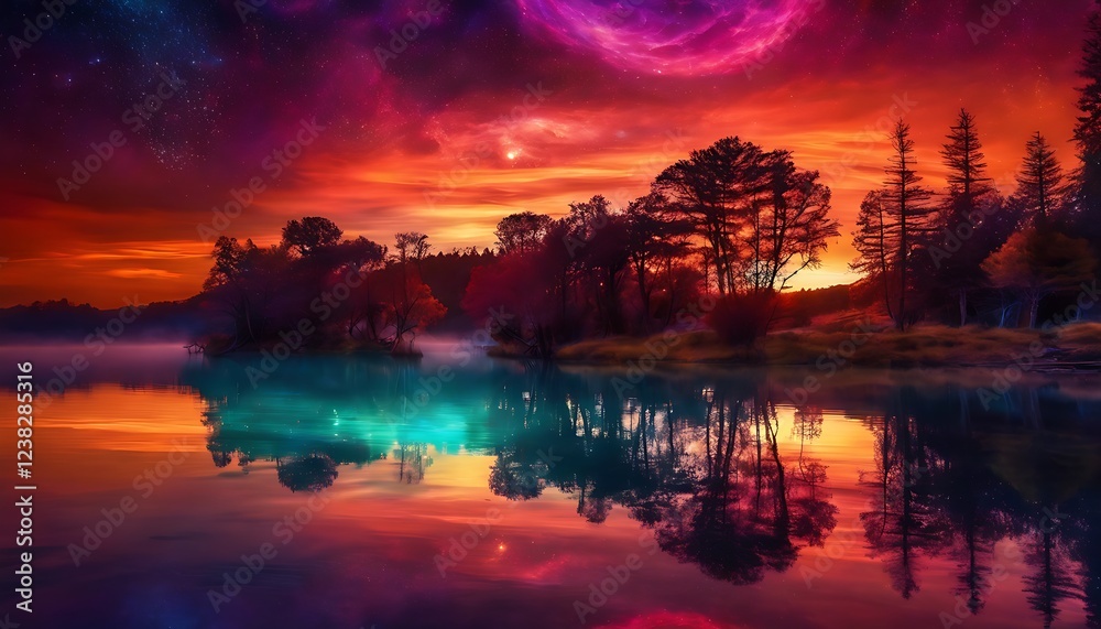 Fototapeta premium Cosmic Reflections of a Dreamscape