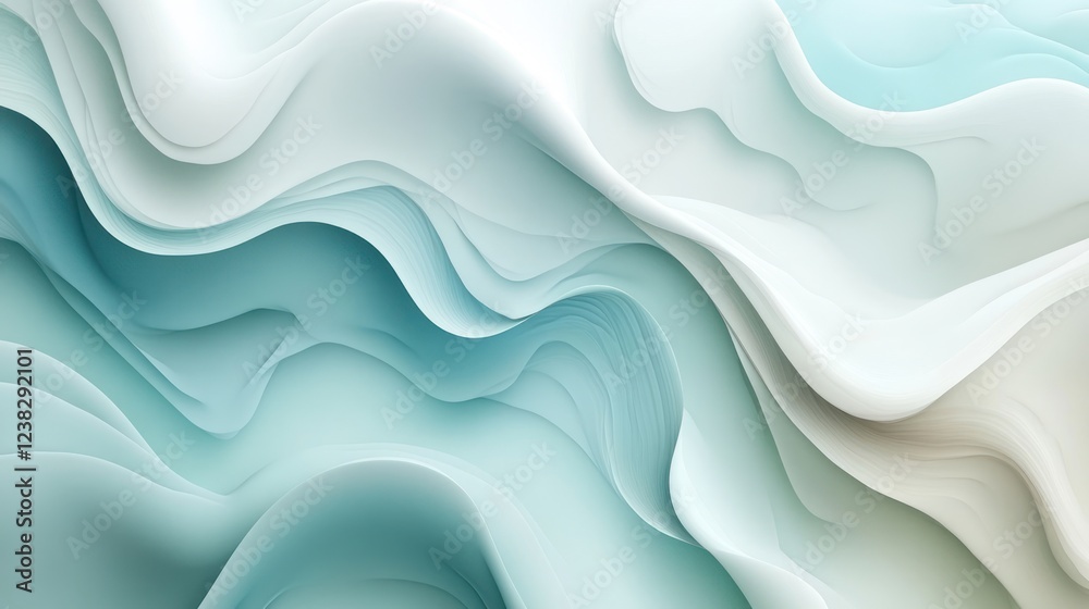 Obraz premium Abstract Teal Waves Background Texture Design