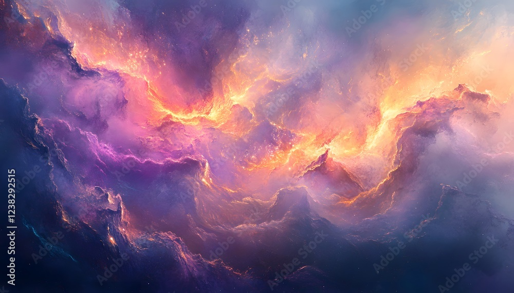 Celestial Nebula Mountainscape Vivid Colorscape Celestial Nebula Mountainscape Vivid Colorscape