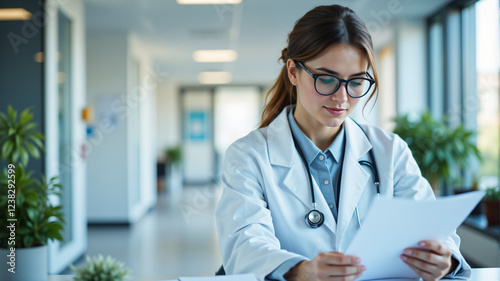 Wallpaper Mural Healthcare Professional Reviewing Patient Information Torontodigital.ca