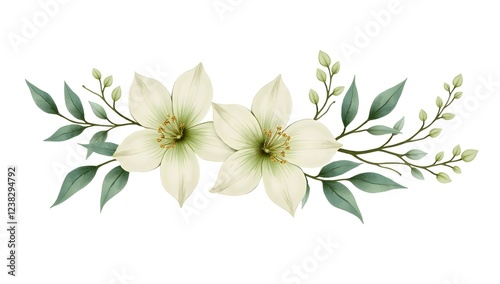 white flower isolated on white