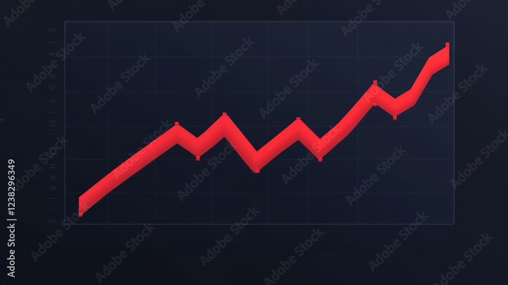 Fototapeta premium Dark and moody financial chart with red declining lines, economic downturn, stock market crash, recession concept, financial crisis.