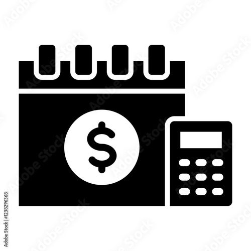 Fiscal Year Glyph Icon Design