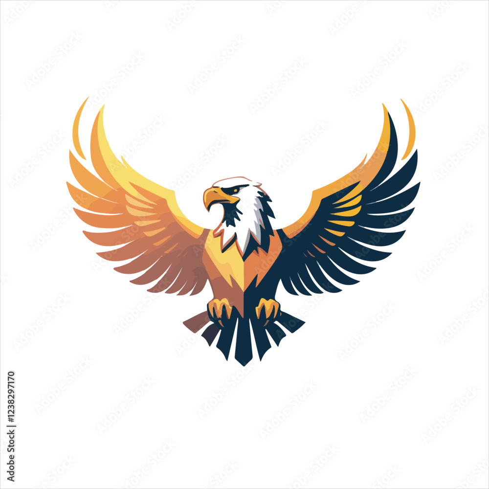 Obraz premium Majestic eagle with fully spread wings, symbolizing strength and freedom. Perfect for logos, branding, and patriotic designs. Transparent background for easy integration