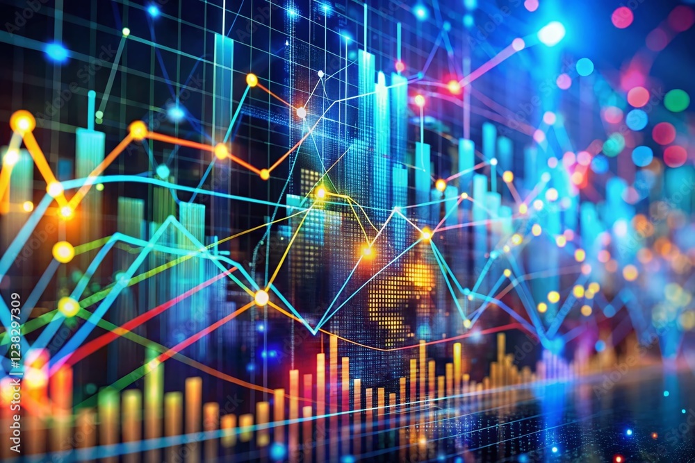 Abstract Digital Data Visualization With Graphs And Metrics Abstract Digital Data Visualization With Graphs And Metrics