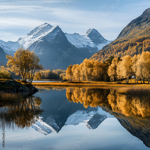 Mountain Reflection in Water, Mountain Reflection
Calm Lake View
Majestic Mountains
Reflective Landscape
Scenic View
Serene Mountains