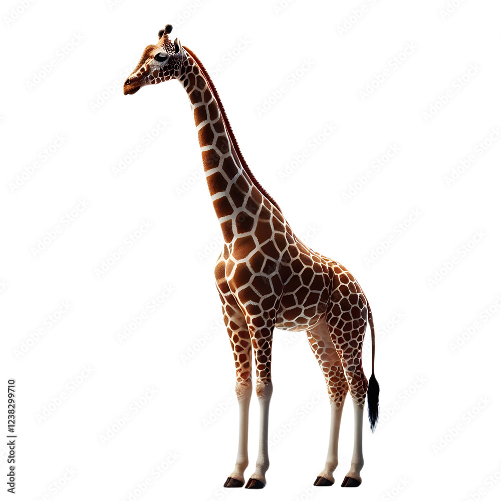 Obraz premium A full-body giraffe in PNG format with a see-through background - Giraffe PNG - Transparent background giraffe image 
