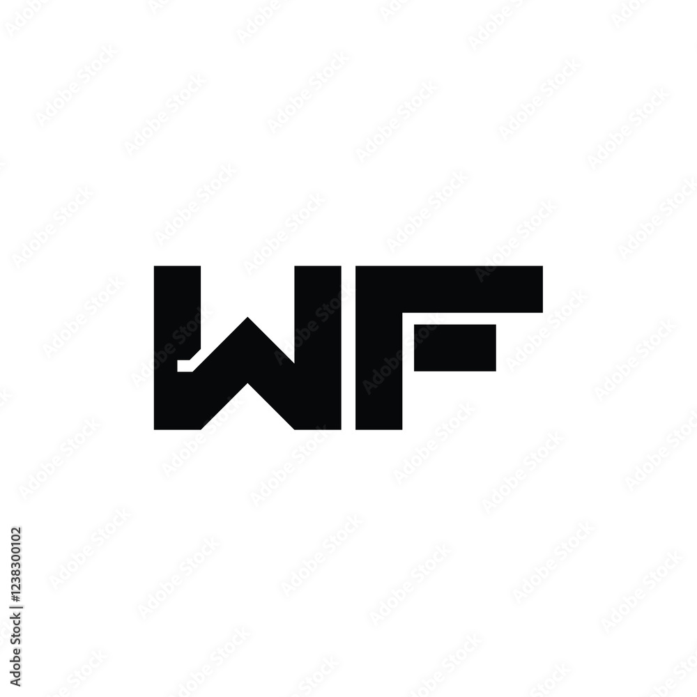 WF monogram logo design letter text name symbol monochrome logotype alphabet character simple logo WF monogram logo design letter text name symbol monochrome logotype alphabet character simple logo