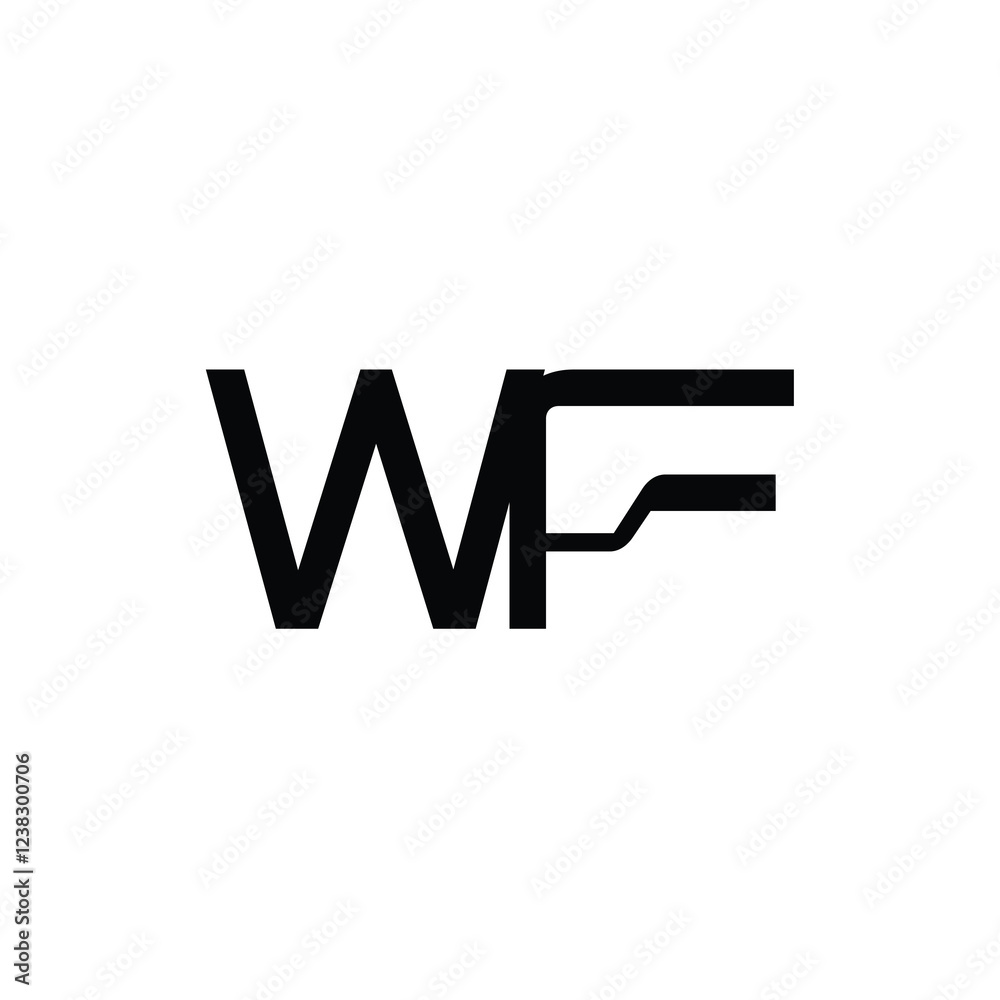Fototapeta premium WF monogram logo design letter text name symbol monochrome logotype alphabet character simple logo