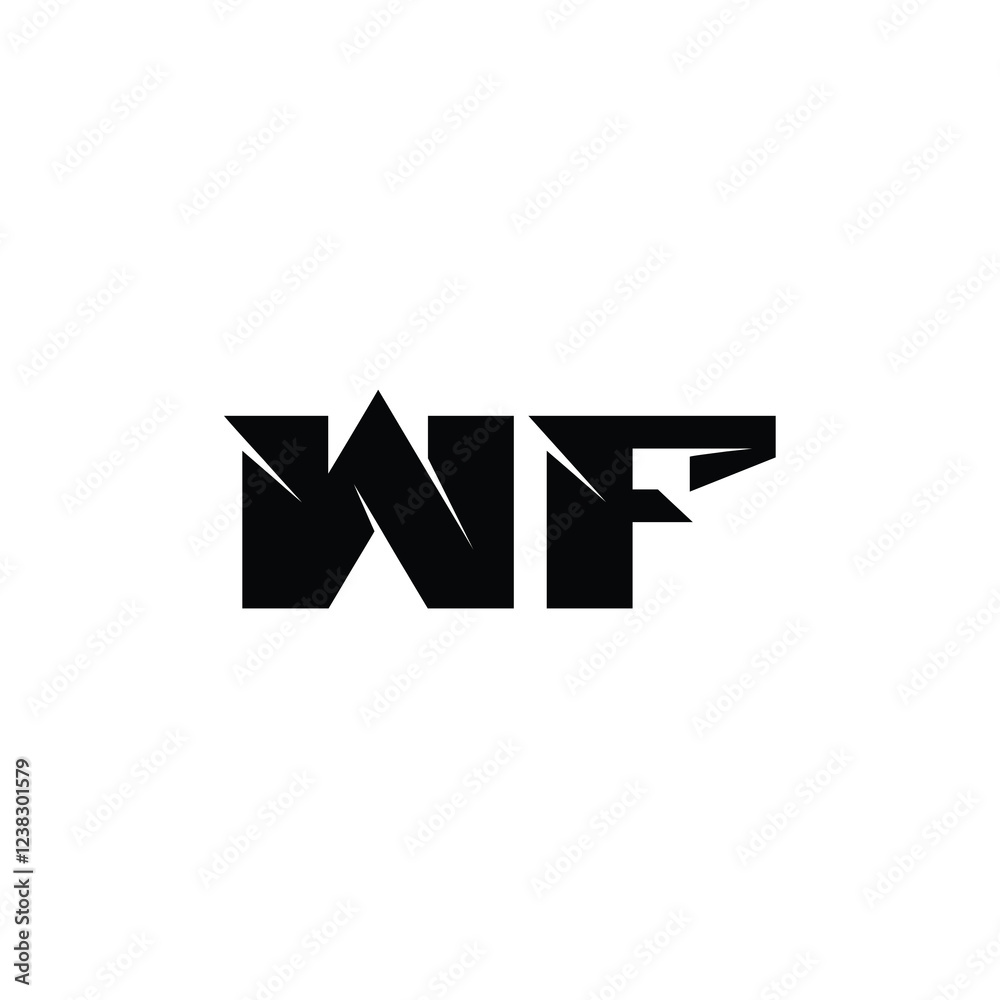 WF monogram logo design letter text name symbol monochrome logotype alphabet character simple logo WF monogram logo design letter text name symbol monochrome logotype alphabet character simple logo