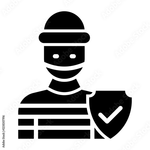 Thief Insurance Glyph Icon Design