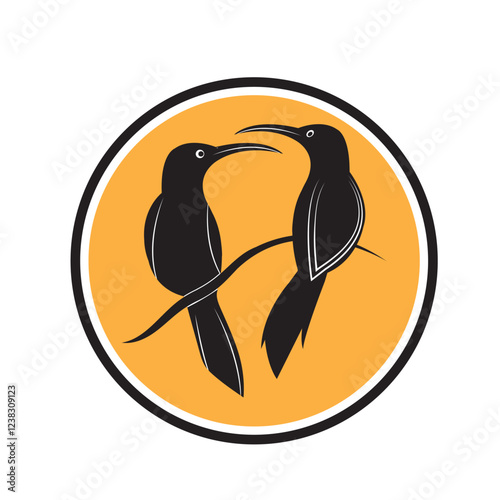 bird stone magpie icon vector illustration template design