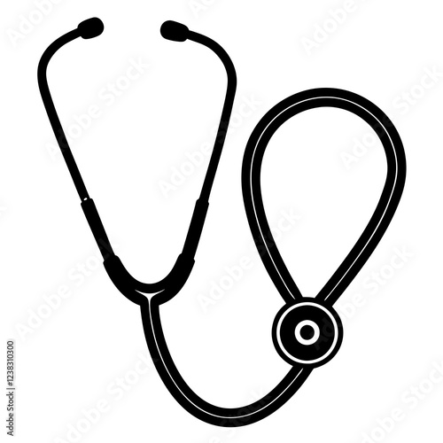 Stethoscope Silhouette vector with white background